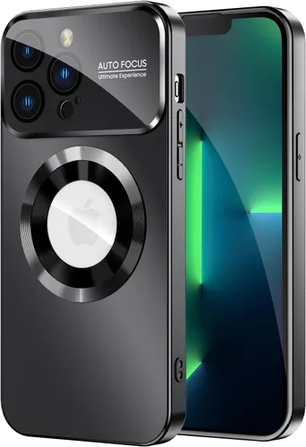 Vista 31 de MAKAVO Funda magnética para iPhone 12 Pro, compatible con MagSafe, protector de lente de cámara integrado, vista de logotipo, funda de teléfono a