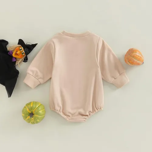 Vista 6 de Sudadera de calabaza para bebé, niña, niño, Halloween, sudadera de gran tamaño, mameluco de burbujas, suéter