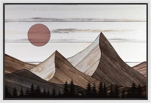 Vista 22 de IDEA4WALL Lienzo enmarcado para pared, decoración occidental, collage de polígonos de diamantes, paneles geométricos abstractos de madera, arte