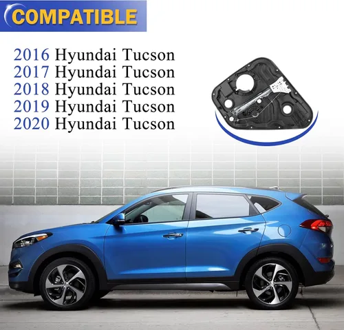 Vista 2 de X4XZ Elevalunas trasero izquierdo de fábrica OEM sin motor para Hyundai Tucson 83471D3001 83471-D3001 2016-2020