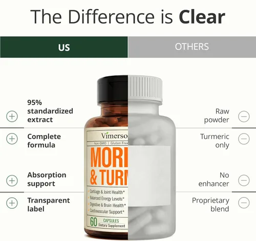 Vista 8 de Suplemento de Moringa + Cúrcuma Curcumina para la Salud de las Articulaciones, Salud Intestinal, Energía y Apoyo Inmunológico - Fórmula de Bienestar