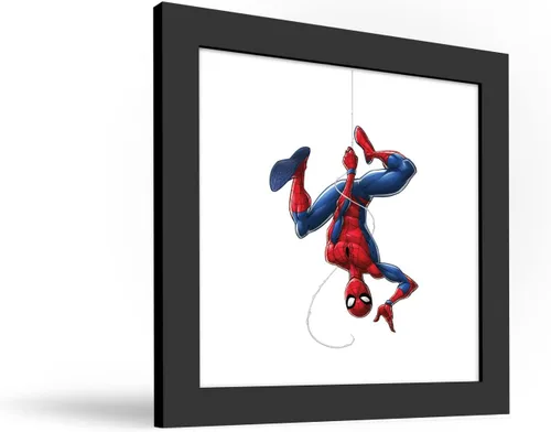 Vista 2 de Trends International Gallery Pops Marvel Comics Spider-Man - Póster de pared para colgar, 12 x 12 pulgadas, versión enmarcada en negro