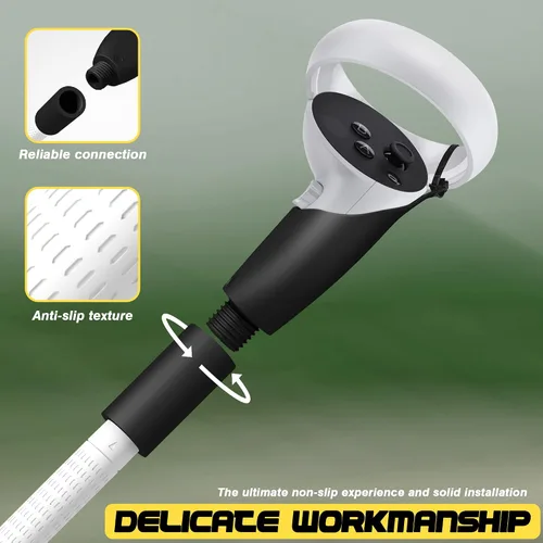 Vista 5 de Orzero - Accesorios mejorados para mango de palo de golf VR compatibles con Quest 2 Rift S resistentes y cómodos de agarrar silicona antideslizante