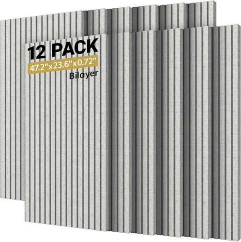 Vista 16 de TONOR Paneles de pared acústicos de doble capa autoadhesivos de alta densidad, paquete de 4 paneles de 47.2"x23.6"x0.72", paneles grandes de pared