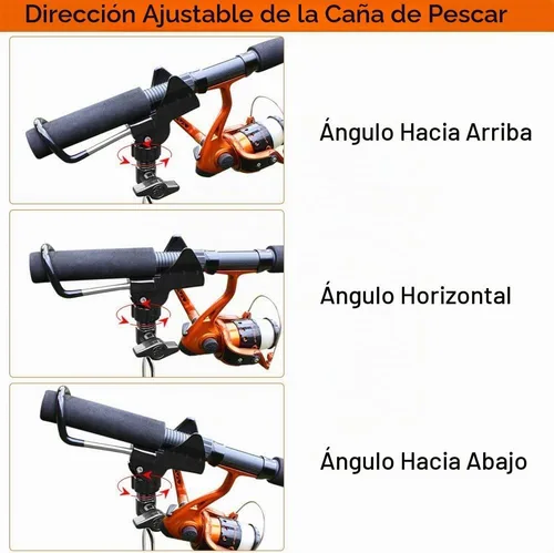 Vista 7 de Aluminum Bank Fishing Rod Holder with 10 Fishing Bells