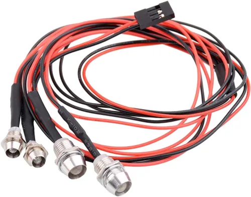 Vista 4 de luces Led para auto Rc camiones 4 LED Rc auto juego de luces Led camión Rc luces Led Rc juego de luces de camión Rc faros de auto, luz trasera