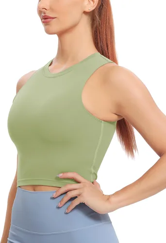 Vista 5 de Natural Feelings - Sujetadores deportivos sin mangas, con relleno extraíble, para mujer ombligueras para yoga, entrenamiento, correr
