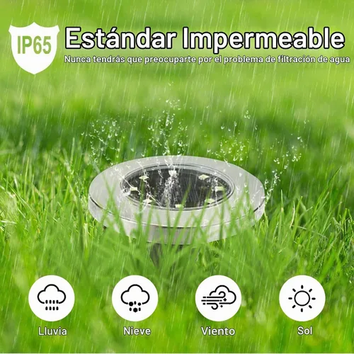 Vista 3 de Rayolon Luces Solares para Suelo, Paquete de 4, 8 LED Luces Solares Blancas para Sendero, Impermeables, Modernas, Exteriores, Empotradas en Suelo