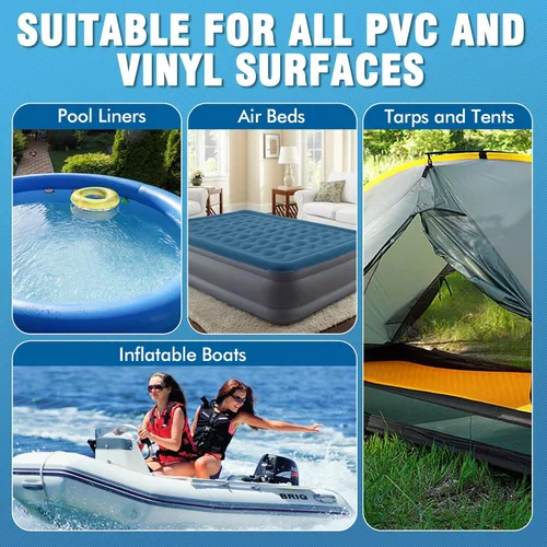 Vista 6 de Cemento de vinilo con cepillo, pegamento de vinilo para inflables, cemento de PVC de alta resistencia para revestimientos de piscinas, lonas
