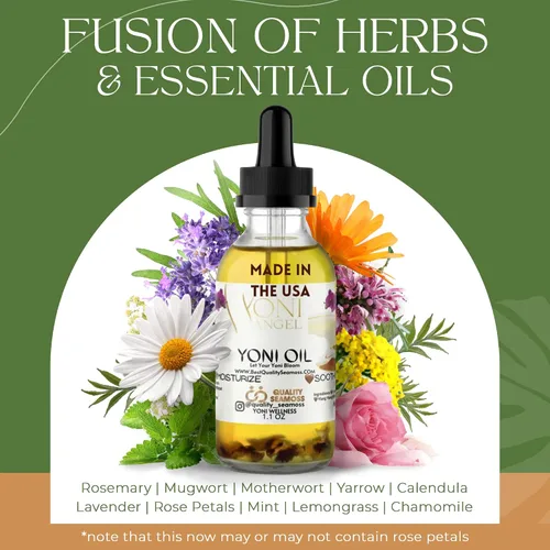 Vista 3 de Aceite de Yoni hecho en EE. UU., restaura el equilibrio del pH, aceite de cuidado femenino fresco y a base de menta que alivia la sequedad, reduce