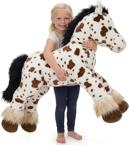 Vista 13 de MaoGoLan Peluche de caballo grande para niño, juguete de peluche de caballo grande para niña, poni montable de peluche para niños, almohada de felpa