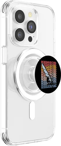 Vista 3 de Windsurfing Groovy Windsurfer Windsurf PopSockets MagSafe PopGrip for iPhone
