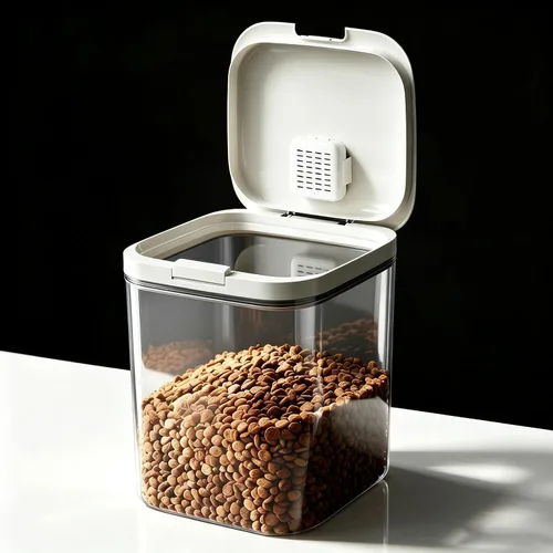 Vista 8 de LivLab Mker Contenedor de almacenamiento de comida para perros, contenedor hermético de 25 libras para alimentos para mascotas con taza medidora