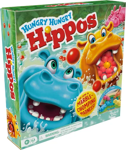 Vista 15 de Hasbro Gaming Juego de hipopótamos hambrientos hambrientos para preescolares Relanzamiento instantáneo de mármol, fácil instalación