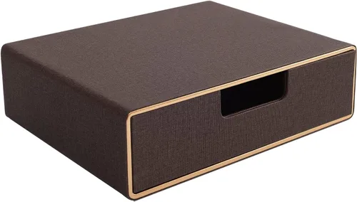 Vista 12 de Organizador de cajones apilable de piel sintética clásica hecha a mano, organiza accesorios de escritorio de oficina en casa y clasifica papel Beige