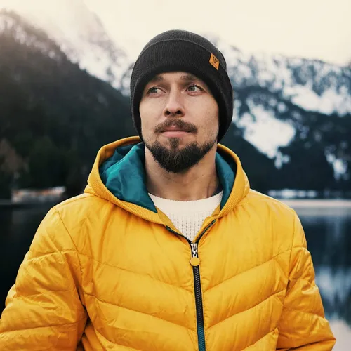 Vista 4 de VIPPER Gorros de punto de invierno para hombre con forro polar con puños gorro de punto de invierno cálido unisex para hombre
