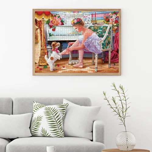 Vista 2 de Anatolian Puzzle - Bailarina y su cachorro, rompecabezas de 1000 piezas, #1115