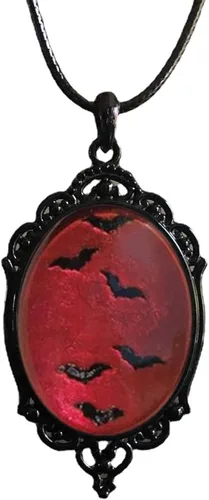 Vista 10 de Aonklot Collar de murciélago de Halloween para mujer, collar con colgante de murciélago gótico vintage, collar punk oscuro, accesorios de disfraz