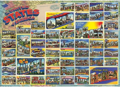 Vista 2 de Cobble Hill - Rompecabezas de 1000 piezas, postales americanas vintage, póster de muestra incluido