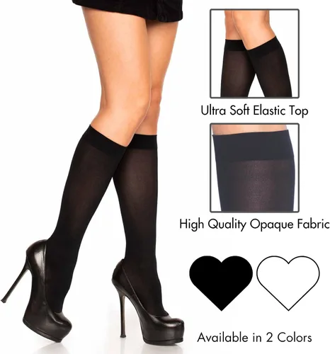 Vista 3 de Leg Avenue Women's Knee High Socks for Women Knee High Stockings Negro