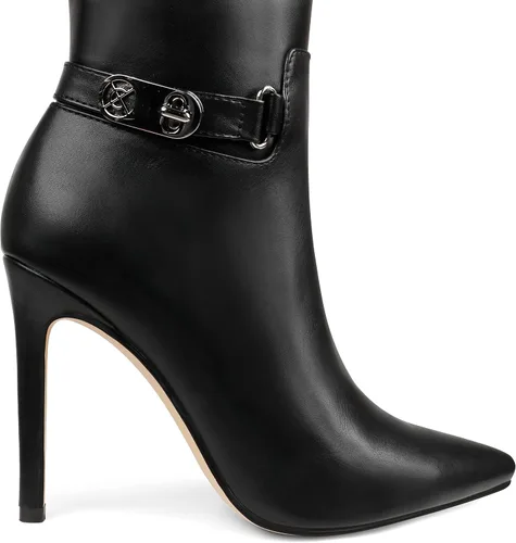 Vista 5 de COLETER Botas altas hasta la rodilla para mujer, con punta puntiaguda, hebilla de aguja, botas de vestir con cremallera