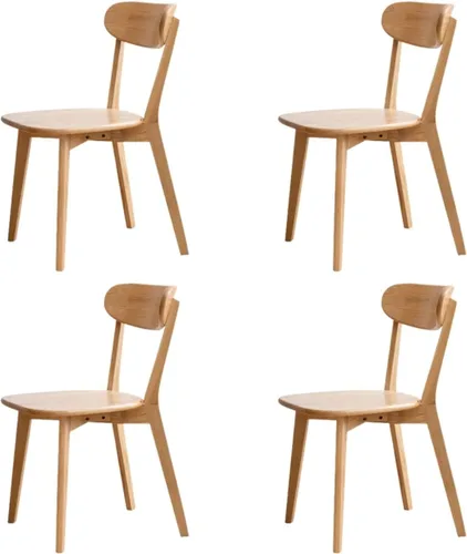 Vista 25 de Sillas de comedor 100% de madera maciza de roble - Sillas de cocina, silla de estudio de diseño moderno clásico para una vida elevada (Negro-1)