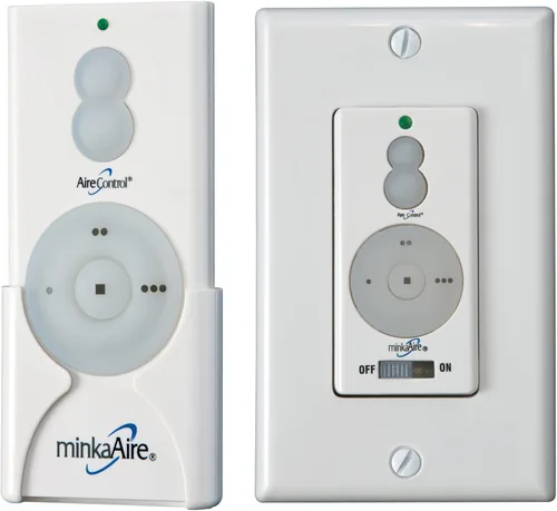 Vista 5 de Minka-Aire Ventilador de techo F848-WH Light Wave de 65 pulgadas, acabado blanco con control remoto y control de pared adicional