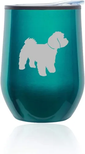 Vista 4 de Stemless - Vaso de vino para café, taza de viaje con tapa, color azul