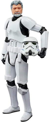 Vista 2 de STAR WARS The Black Series George Lucas (con disfraz de Stormtrooper) Figura de juguete de 6 pulgadas a escala Lucasfilm del 50 aniversario, juguete