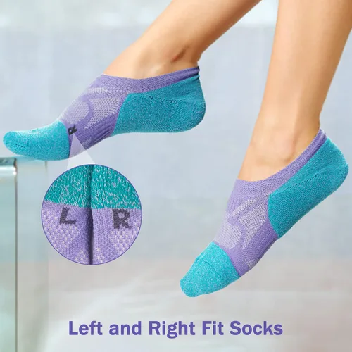 Vista 2 de THATISHE Calcetines de compresión acolchados para mujer calcetines de tobillo de corte bajo 5 pares