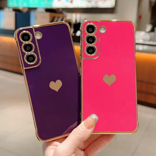 Vista 157 de phylla Funda de teléfono compatible con Samsung Galaxy A12 de 6.5 pulgadas, lindo corazón chapado en oro, elegante funda de lujo para mujer
