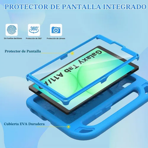 Vista 3 de BMOUO Funda infantil para Samsung Galaxy Tab A11 de 8.7 pulgadas 2025/A9 8.7 pulgadas 2023 /Tab A7 Lite de 8.7 pulgadas 2021 con protector de Azul