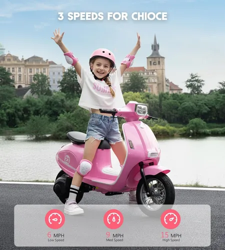 Vista 5 de Motocicleta eléctrica de 24 V para niños grandes, 350 W