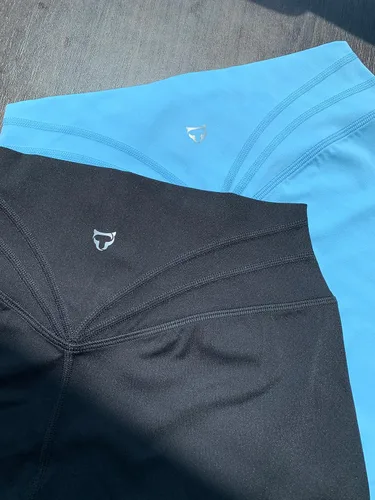 Vista 5 de TomTiger Pantalones cortos de entrenamiento para mujer, cintura alta, gimnasio, fitness, correr, yoga, ciclismo, ejercicio activo, control