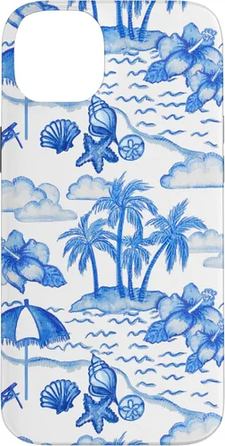 Vista 15 de Funda para iPhone 16 Coastal Nieta Preppy Hawaiian Hibiscus Coconut Girl