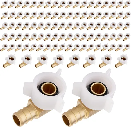 Vista 23 de EFIELD Pex - Juego de 2 accesorios de engarzado de latón para púas de latón con codo giratorio NPT de 1/2 pulgada Pex de 1/2 pulgada x 1/2 pulgadas