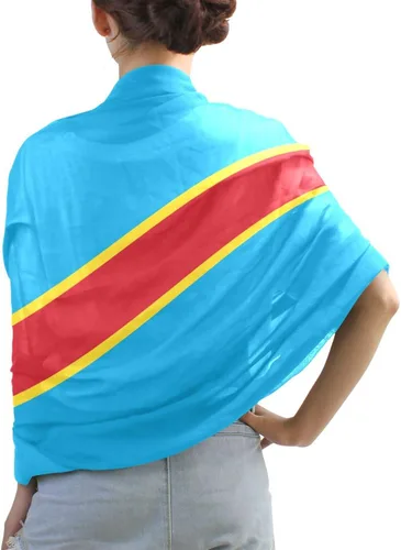 Vista 7 de Moda ligera bandera de Maryland gasa seda larga bufanda chal abrigo