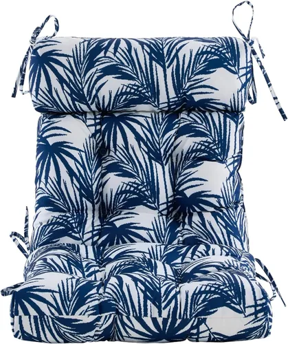 Vista 3 de ARTPLAN Cojín floral Adirondack de 44 x 21 x 4 pulgadas de mimbre para Azul (Blue Bamboo)