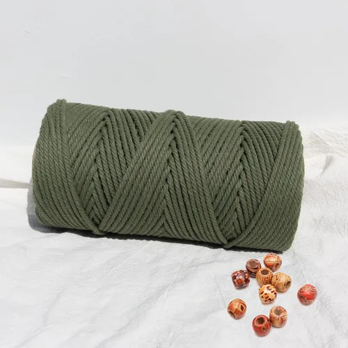 Vista 47 de Cordón de macramé beige de 0.078 pulgadas x 220 yardas, cuerda de algodón torcido de 4 hebras natural para colgar en la pared, manualidades, cordel