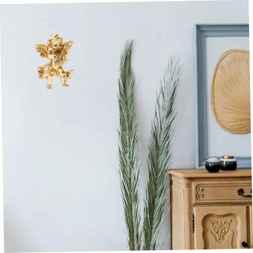 Vista 3 de Happyyami Estatua de resina para colgar en la pared, estatua de jardín, estatua de oración de ángel, estatuas para jardín, decoración de querubín