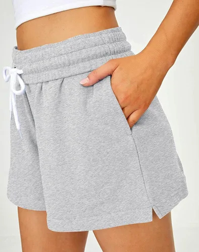 Vista 4 de AUTOMET - Pantalones cortos para mujer pantalones cortos casuales de cintura alta y deportivos para el verano pantalones cortos cómodos