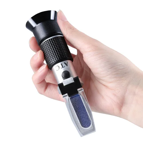 Vista 7 de Refractómetro Brix 0 ~ 32%, refractómetro Brix de mano Prueba de contenido de azúcar, herramienta de medición Brix de alta precisión con ATC
