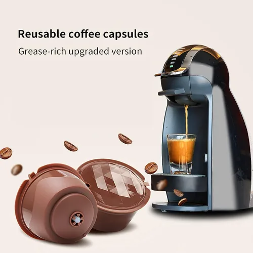 Vista 3 de Cápsulas de café reutilizables, paquete de 6 cápsulas de café rellenables coloridas recargables, compatibles con Dolce Gusto