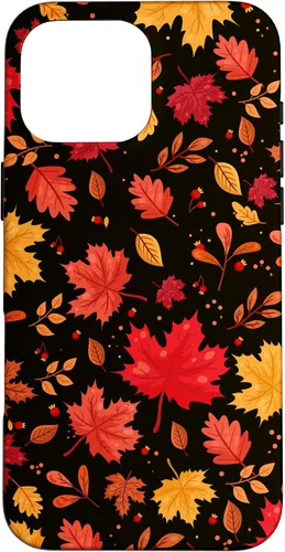 Vista 19 de iPhone 11 Pro Halloween Pattern Fall Leaves Pattern - Funda de la temporada de otoño