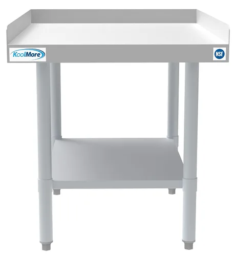 Vista 2 de KoolMore Soporte de equipo comercial de acero inoxidable de calibre 16 - Soporte de plancha resistente de 30 x 24 con estante inferior (EQT-163024)