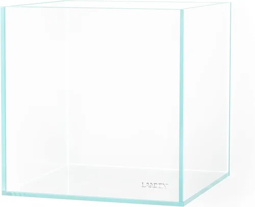 Vista 17 de LANDEN 25C 3.7 Galones Cubo Tanque de Acuario Sin Montura de Hierro Bajo, W9.84×D9.84×H9.84 pulg(25x25x25cm) 5mm de Grosor con Almohadilla