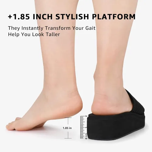 Vista 4 de STQ Sandalias de plataforma para mujer, bonitas sandalias gruesas con espuma viscoelástica cómoda