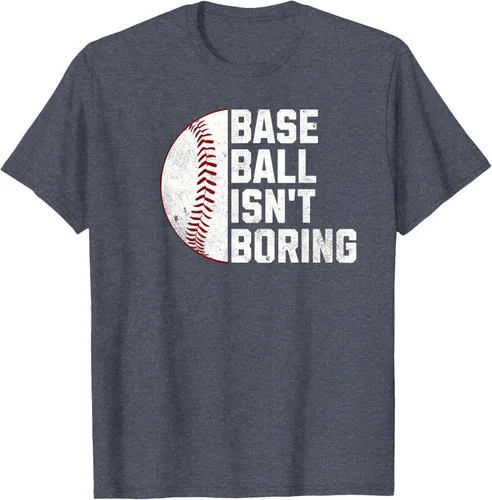 Vista 78 de Camiseta Baseball Isn't Boring, Negro