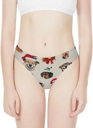 Vista 3 de Dellukee Ropa interior sexy de tanga para mujer, de corte alto, transpirable, elástica, cómoda, calzoncillo