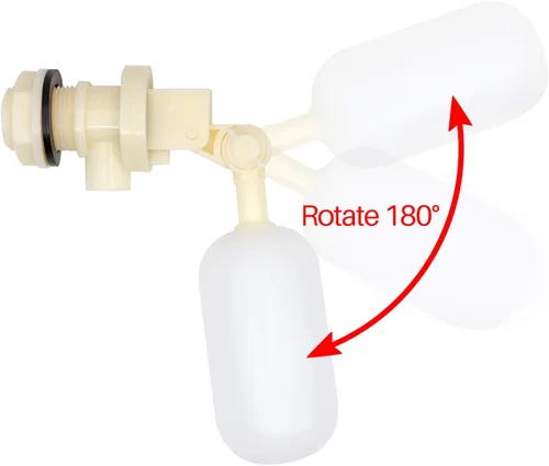 Vista 4 de Válvula de flotador de 3/4 pulgadas, paquete de 2 válvulas de bola de flotador de agua con brazo ajustable y filtro para fuente, canal de agua